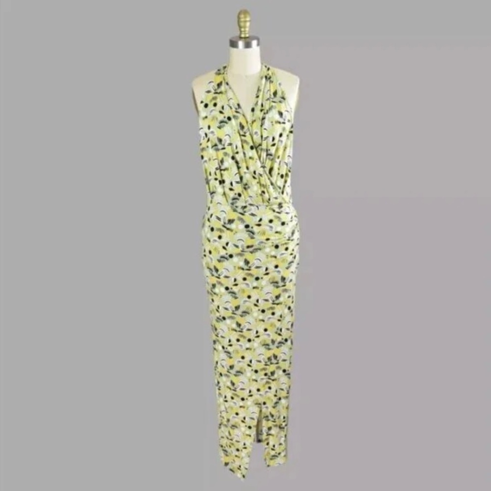FREE PEOPLE DARIA GEOMETRIC PRINT HALTER MAXI DRESS